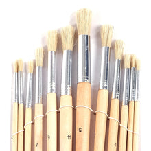 Lade das Bild in den Galerie-Viewer, 12 TLG. MALPINSEL SET | runde Borsten, versch. Größen | Borstenpinsel
