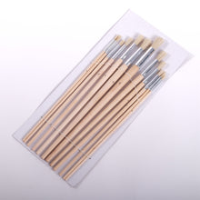 Lade das Bild in den Galerie-Viewer, 12 TLG. MALPINSEL SET | runde Borsten, versch. Größen | Borstenpinsel