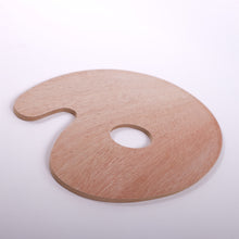 Lade das Bild in den Galerie-Viewer, Stabile Holz Mischpalette | oval, 20 x 30 cm, 5 mm | Farbmischpalette