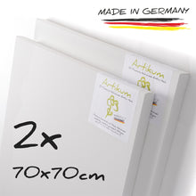 Lade das Bild in den Galerie-Viewer, 2x PREMIUM EXTRA HOCH 3D KEILRAHMEN 70x70cm | Galerie Leinwände