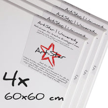 Lade das Bild in den Galerie-Viewer, 4x ART-STAR UNIVERSITY KEILRAHMEN 60x60cm | blanko Leinwände zum malen