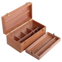 Lade das Bild in den Galerie-Viewer, Pinselkasten aus Holz | 40x20x15 cm, Buche | Künstlerbox für Pinsel
