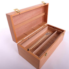 Lade das Bild in den Galerie-Viewer, Pinselkasten aus Holz | 40x20x15 cm, Buche | Künstlerbox für Pinsel
