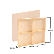 Lade das Bild in den Galerie-Viewer, 2x HOLZ Malgrund 40x40 cm | Birkenholz Leinwand, bemalbarer Keilrahmen
