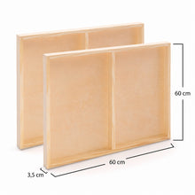 Lade das Bild in den Galerie-Viewer, 2x HOLZ Malgrund 60x60 cm | Birkenholz Leinwand, bemalbarer Keilrahmen
