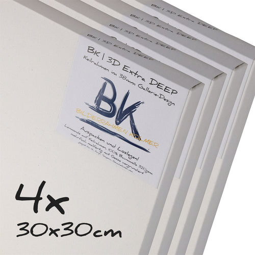 4x BK DEEP EDGE KEILRAHMEN 30x30cm | Leinwände extra hohen Keilrahmen