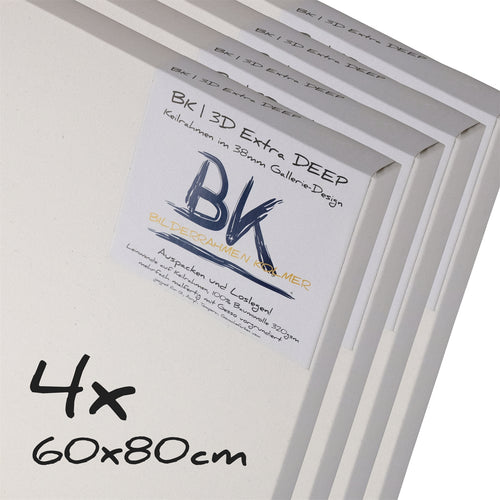 4x BK DEEP EDGE KEILRAHMEN 60x80 cm | Leinwände extra hohen Keilrahmen