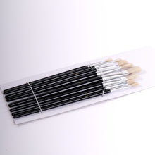 Lade das Bild in den Galerie-Viewer, 8 tlg. Malpinsel Set | eckig, Aluminium, versch. Größen | Naturhaar
