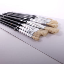 Lade das Bild in den Galerie-Viewer, 8 tlg. Malpinsel Set | eckig, Aluminium, versch. Größen | Naturhaar
