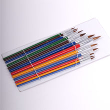 Lade das Bild in den Galerie-Viewer, 12 tlg. Malpinsel Set | rund, Aluminium, versch. Größen | Ziegenhaar
