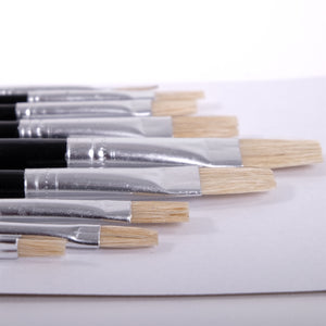 9 tlg. Malpinsel Set | eckig, Aluminium, versch. Größen | Naturhaar