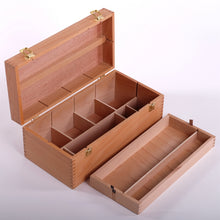 Lade das Bild in den Galerie-Viewer, Pinselkasten aus Holz | 40x20x15 cm, Buche | Künstlerbox für Pinsel
