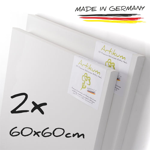 2x PREMIUM EXTRA HOCH 3D KEILRAHMEN 60x60cm | Galerie Leinwände