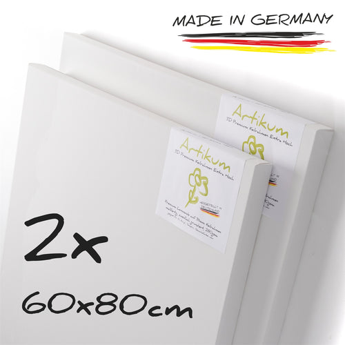 2x PREMIUM EXTRA HOCH 3D KEILRAHMEN 60x80cm | Galerie Leinwände