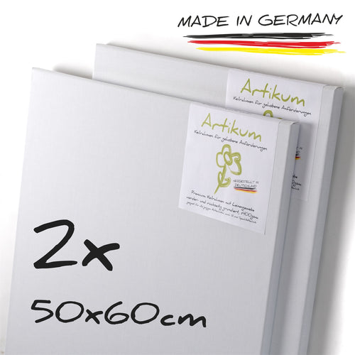 2x ARTIKUM LEINEN | PREMIUM LEINWAND auf KEILRAHMEN 50x60cm |