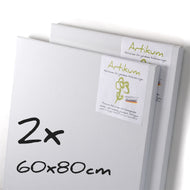 2x ARTIKUM LEINEN | PREMIUM LEINWAND auf KEILRAHMEN 60x80cm