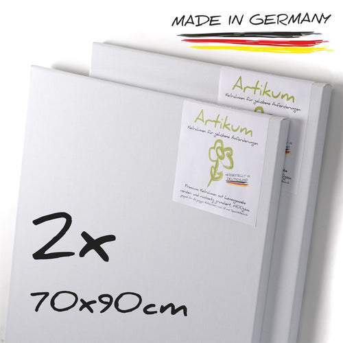 2x ARTIKUM LEINEN | PREMIUM LEINWAND auf KEILRAHMEN 70x90cm |