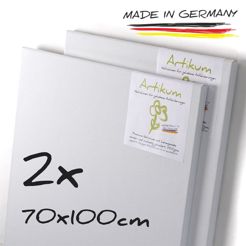 2x ARTIKUM LEINEN | PREMIUM LEINWAND auf KEILRAHMEN 70x100cm |
