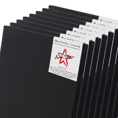 8x ART-STAR UNIVERSITY BLACK LEINWÄNDE 80x100cm | bespannte Keilrahmen