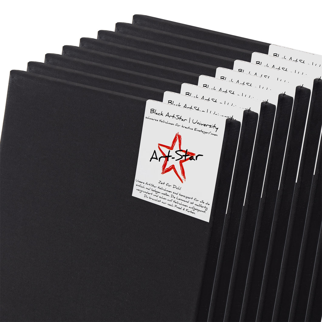 8x ART-STAR UNIVERSITY BLACK LEINWÄNDE 80x100cm | bespannte Keilrahmen