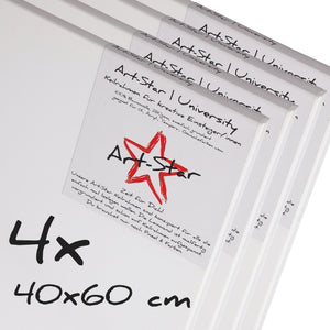4 ART-STAR Leinwände | 40x60 cm | auf Keilrahmen, 100% Baumwolle
